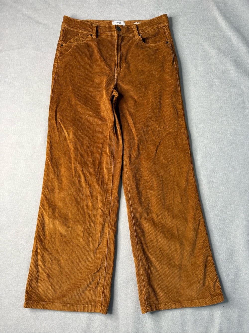 Kensie The Kaya High Rise Wide Leg Corduroy Pants Brown 8/29